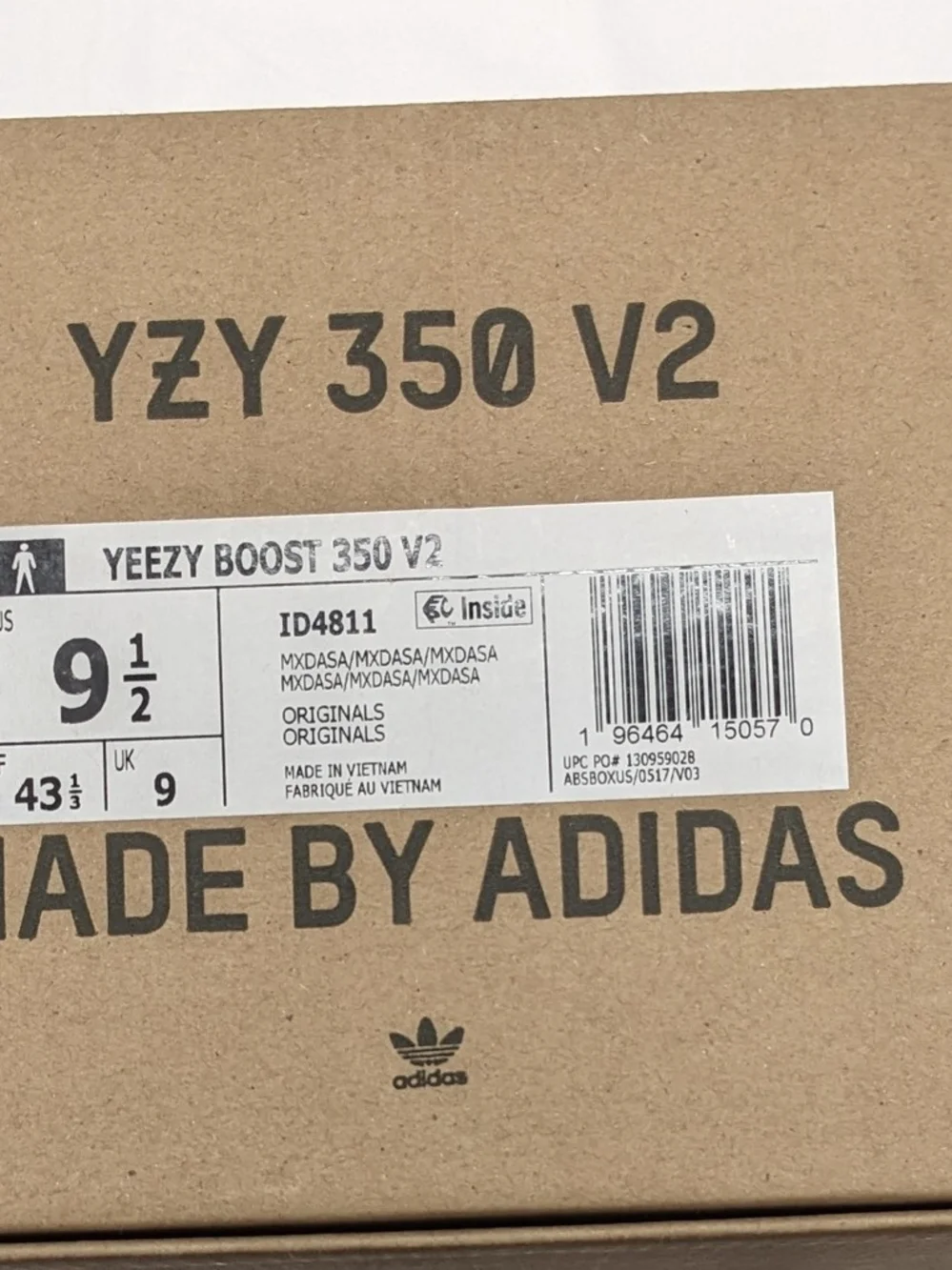 Adidas Yeezy 350 V2 Men's Low-Top Knit Sneakers in Dark Salt